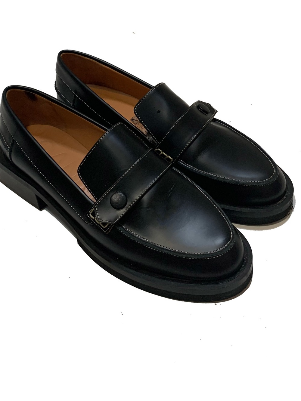 Ganni Women’s Black Leather Loafers